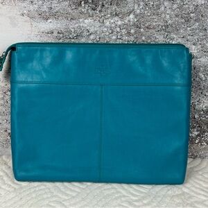 Rowallan Teal laptop Leather bag